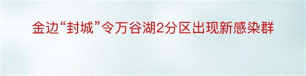 金边“封城”令万谷湖2分区出现新感染群